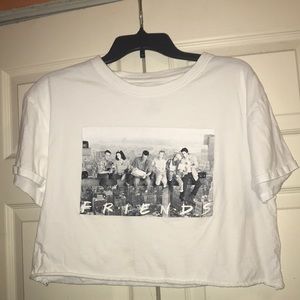 White friends cropped t-shirt